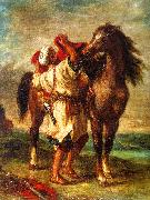 Arab Saddling his Horse Eugene Delacroix